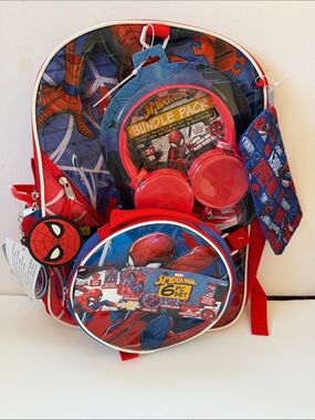 New Spider-Man Light Up Bagpack 6 Piece Set